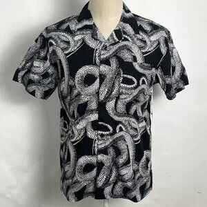 Obey SS Organic Woven Button Down Shirt "Slither" Black